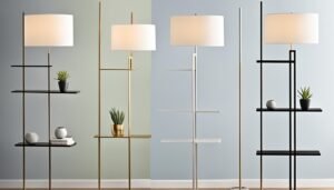 floor lamp with shelves