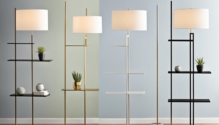 floor lamp with shelves