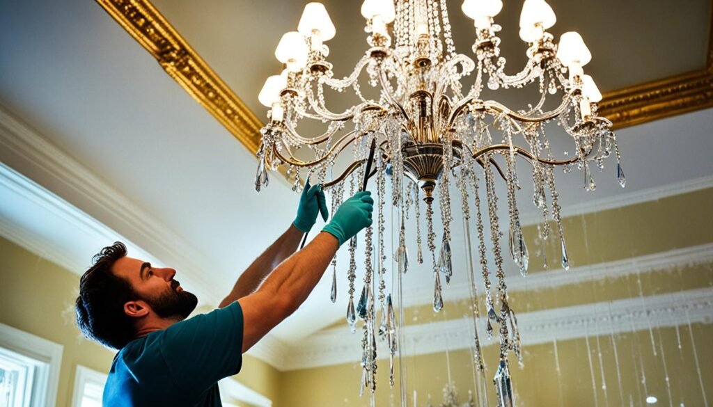 cleaning tall light fixtures