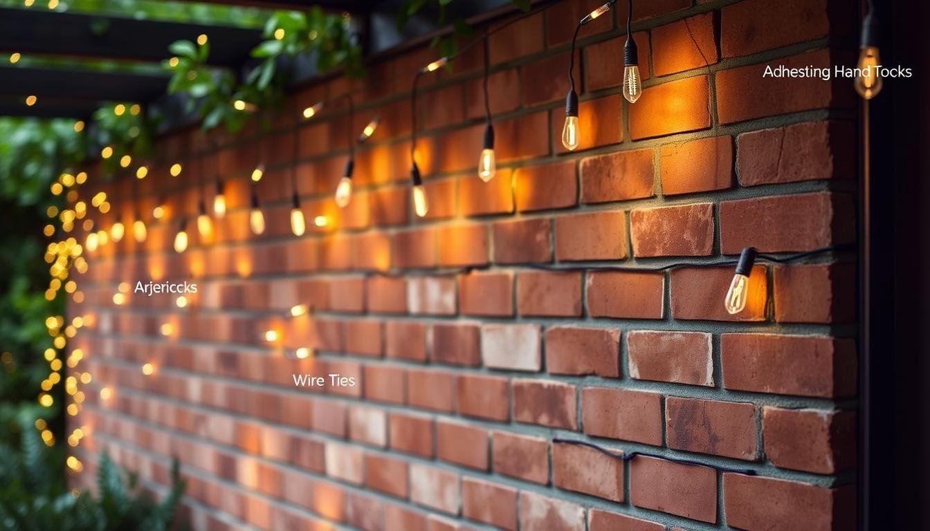 How to Hang Lights on a Brick Wall